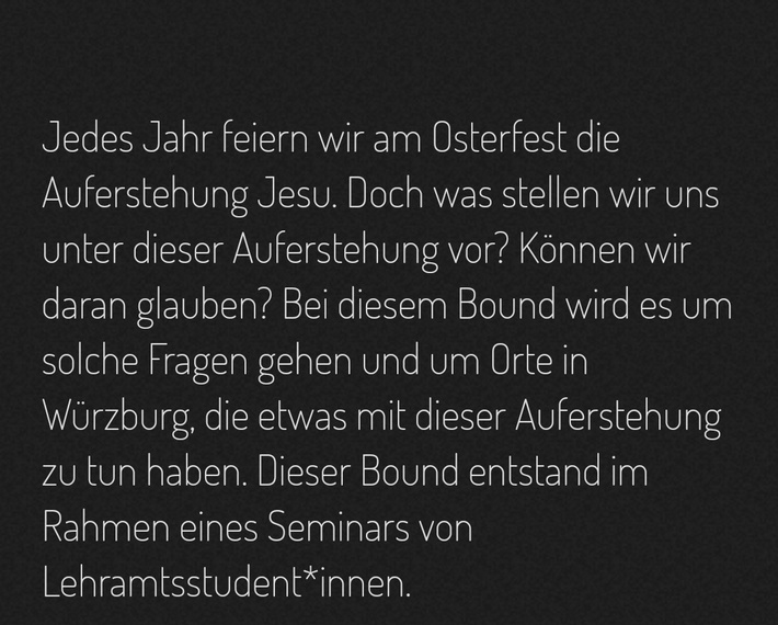Titelseite Bound Spuren von Jesu Auferstehung in Würzburg